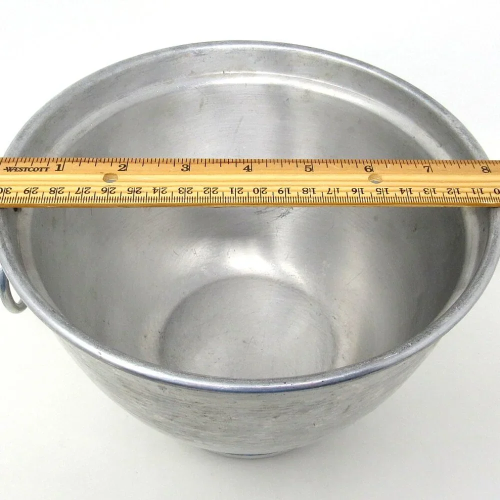 Hammered Aluminum Ice Bucket Gailstyn Vintage USA 9 X 8in Ring Handles Tongs